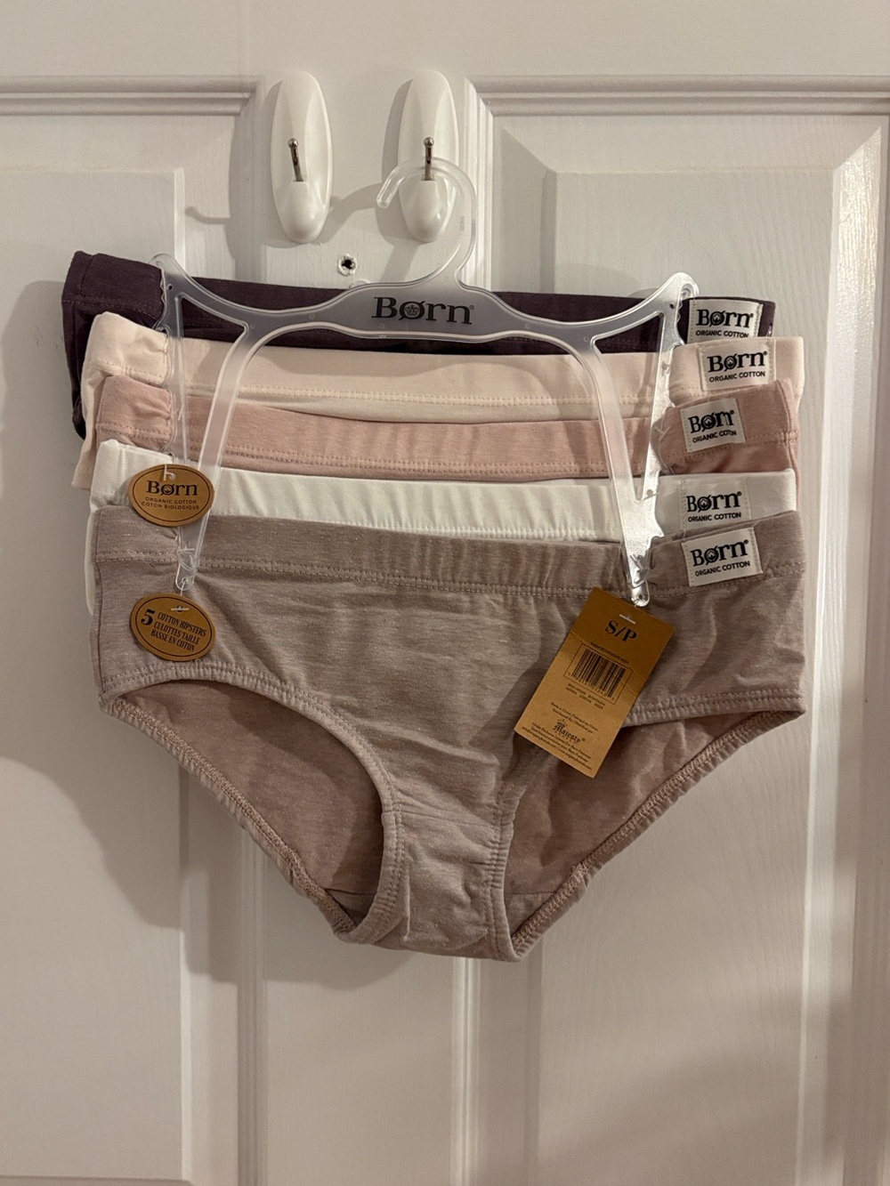 NWT Born Organic Cotton Hipster – Neutral Tones -5 in a set
